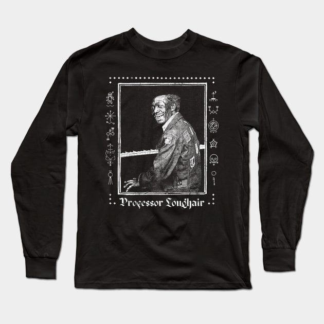 Professor Longhair † Retro New Orleans Jazz Fan Design Long Sleeve T-Shirt by DankFutura